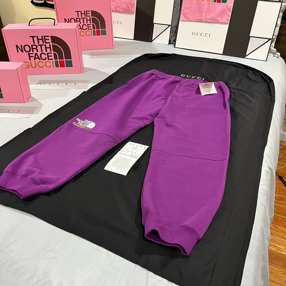 GUCCI × The North Face TRACK BOTTOMS Jogging Pants Sweatpants Size LARGE